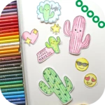 make paper sticker android application logo